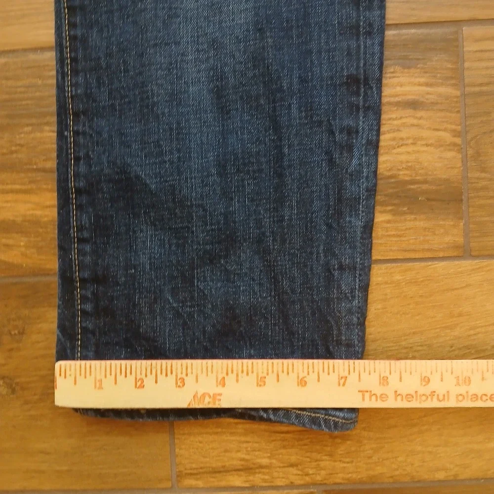 Levi's 501 Jeans Men 34x30 (FITS 31x28) Dark Blue Button Fly Straight Leg Denim
